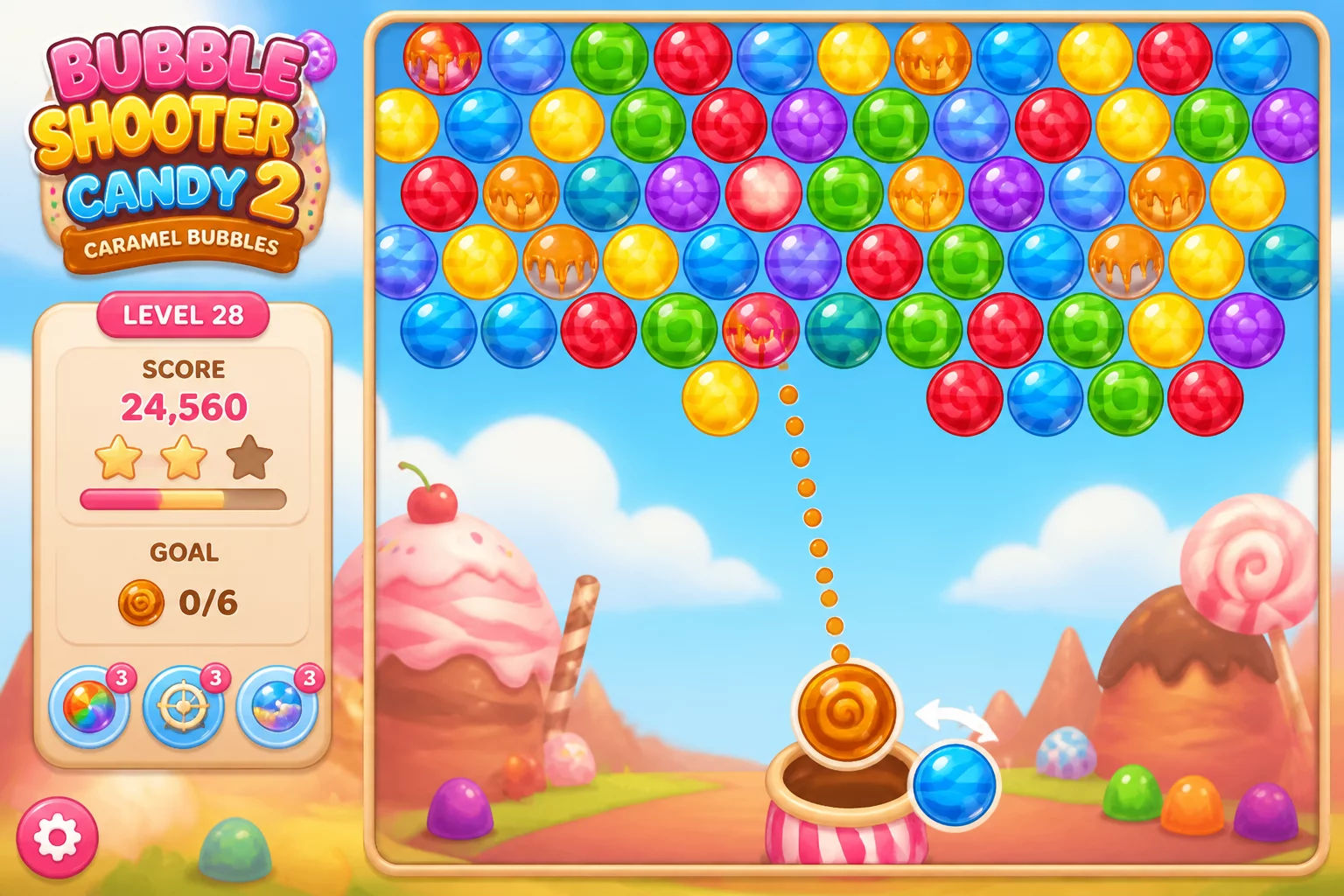Bubble Shooter Candy 2 Caramel