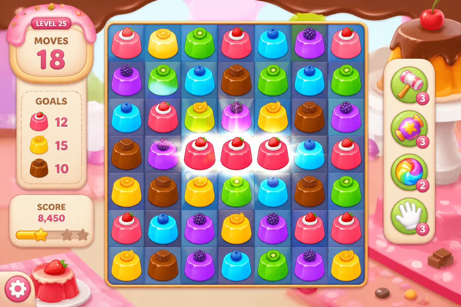 Match Candy Pudding